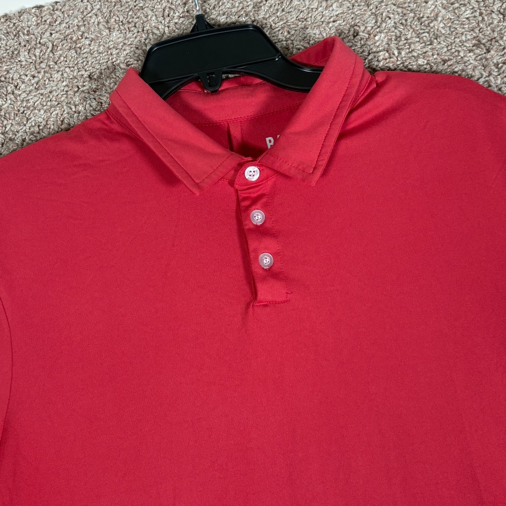 Barbell Apparel Mens Red Performance Short Sleeve Polo Shirt Size Large Athletic